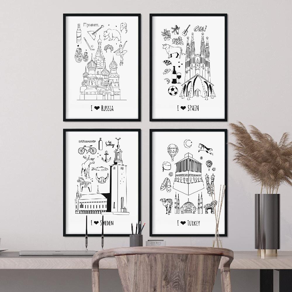 Nacnic Set De Láminas Europa 3 Para Viajeros