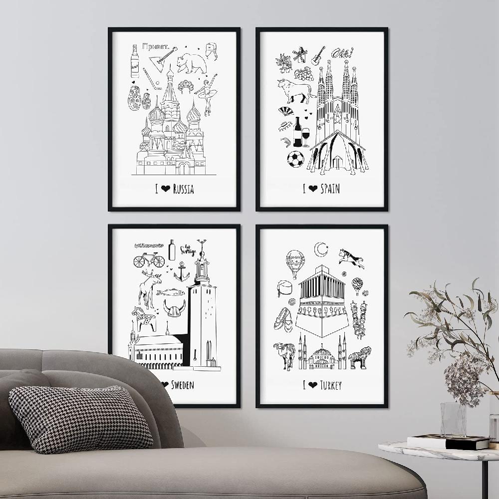 Nacnic Set De Láminas Europa 3 Para Viajeros