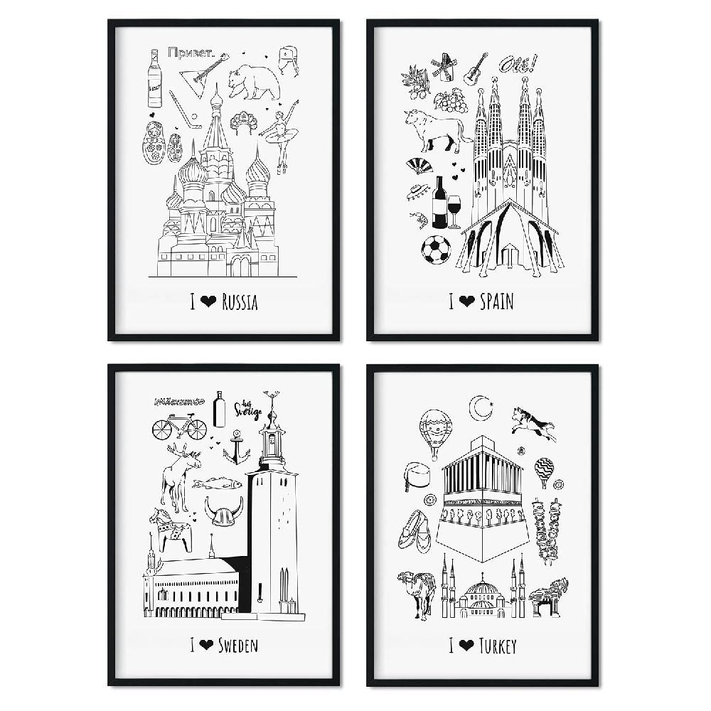 nacnic Set de láminas Europa 3 para viajeros