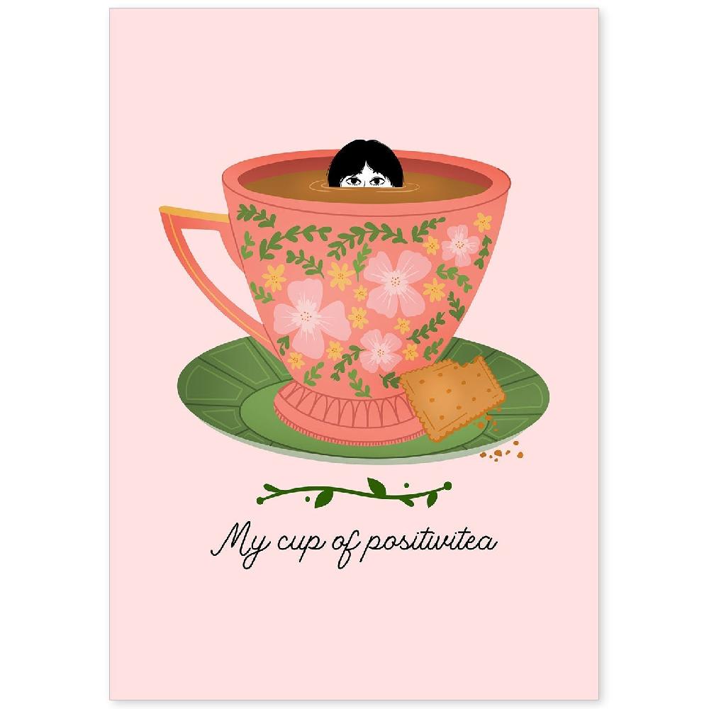 nacnic Set de láminas ilustradas de Té y Café
