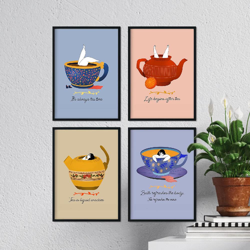 Nacnic Set De Láminas Para Amantes De Té Y Café