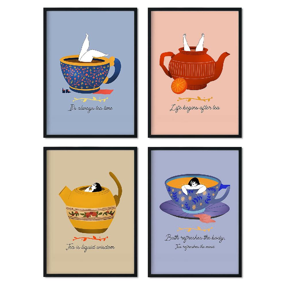 nacnic Set de láminas para amantes de té y café
