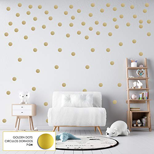 nacnic Set de Pegatinas de Pared Círculos de Oro