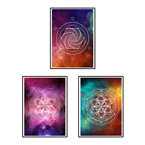 nacnic Set de Tres Láminas Mandalas Espaciales