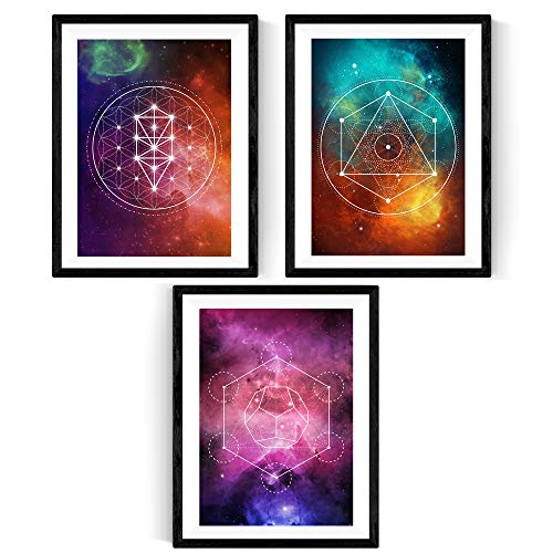 nacnic Set de Tres láminas Mandalas Espaciales