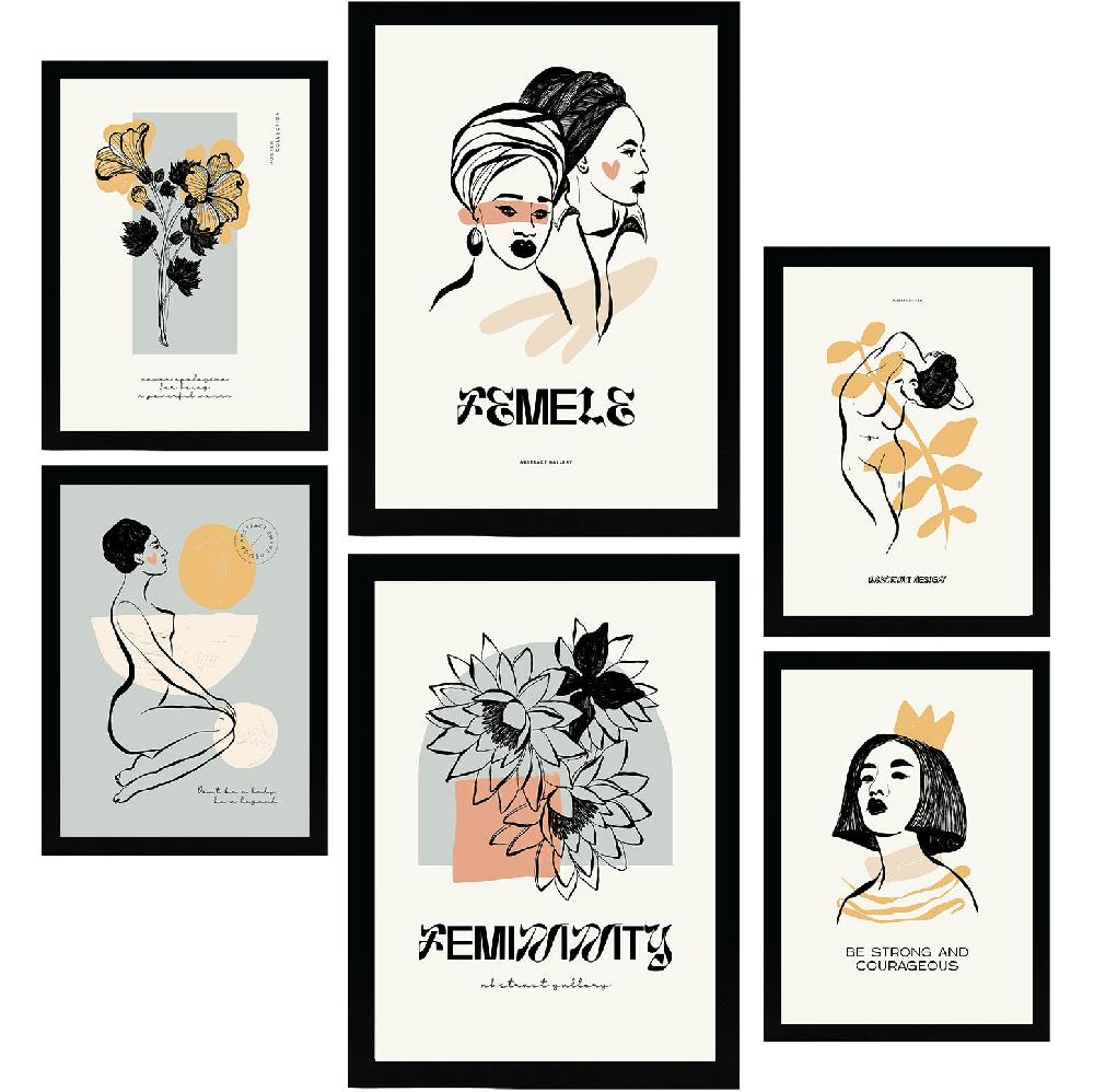 nacnic Thick Black Ink Posters. Femininity
