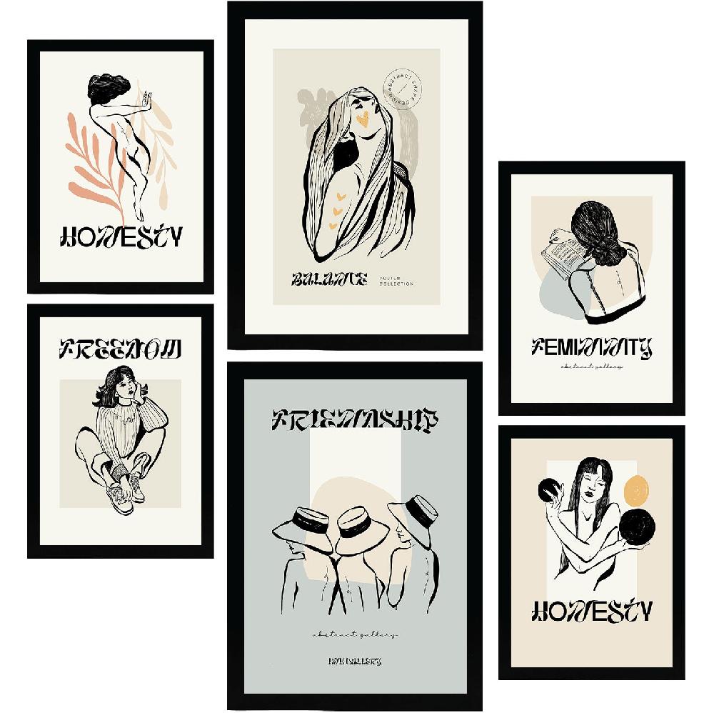 nacnic Thick Black Ink Posters. Friendship