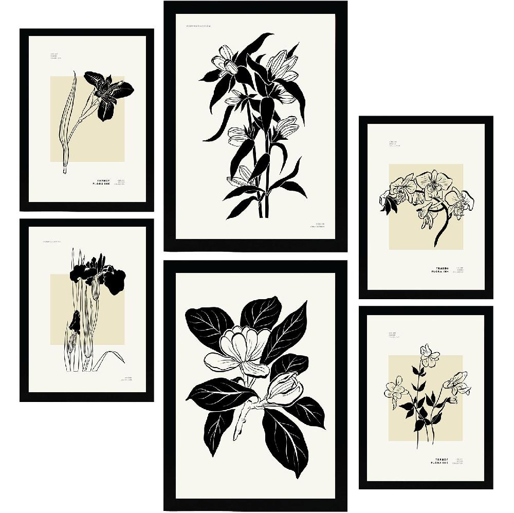 nacnic Thick Black Ink Posters. Orchids