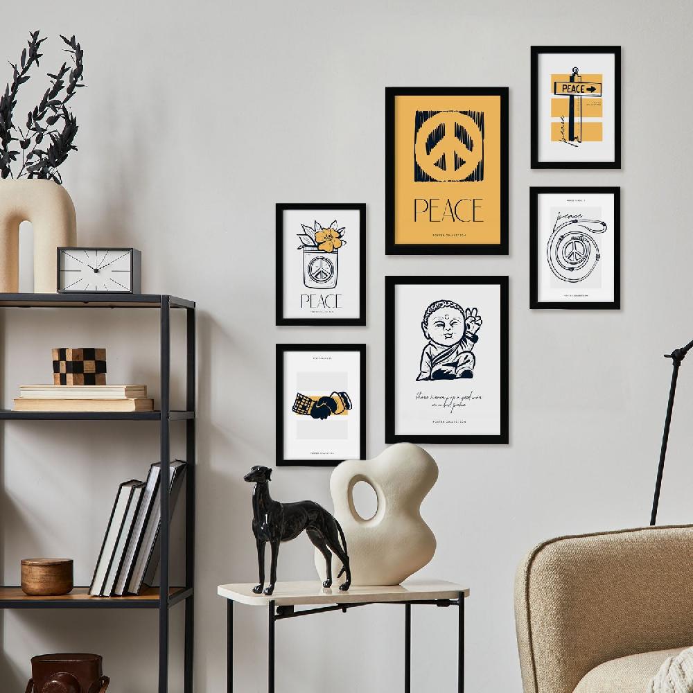 Nacnic Thick Black Ink Posters. Peace Sign