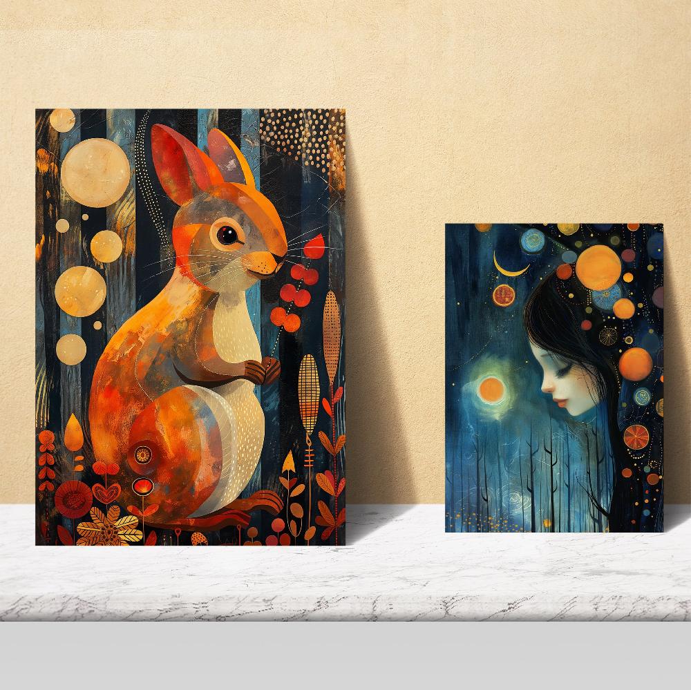 Nacnic Nature And Animals. Rabbit Butterfly Squirrel Deer By Rosina Wachtmeister