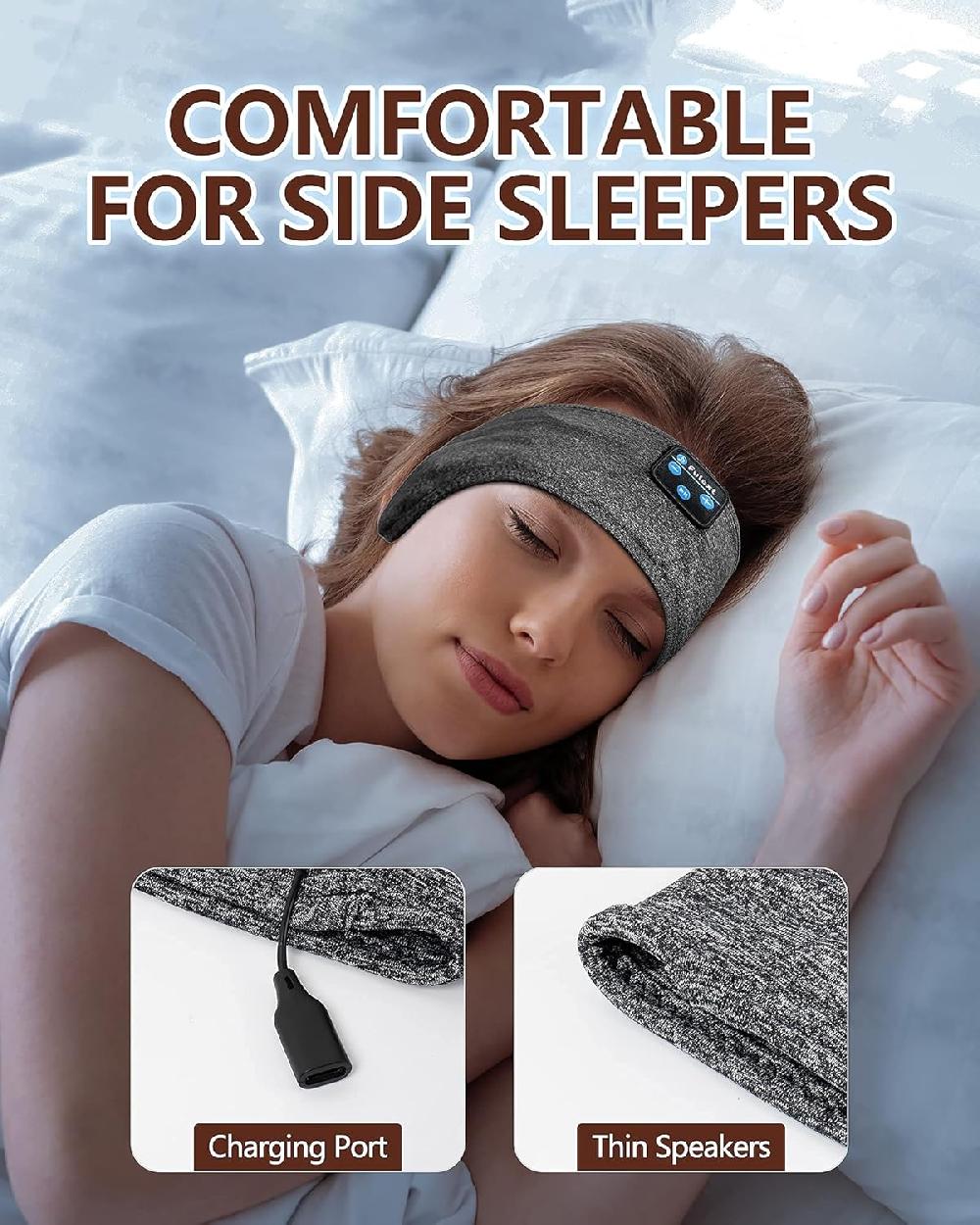 Nacnic Navly V5.2 - Auriculares Deportivos De Diadema Con Altavoces Estéreo HD Ultrafinos Perfectos Para Hacer Deporte Dormir De Lado Viajar En Avión Meditar Y Relajarse