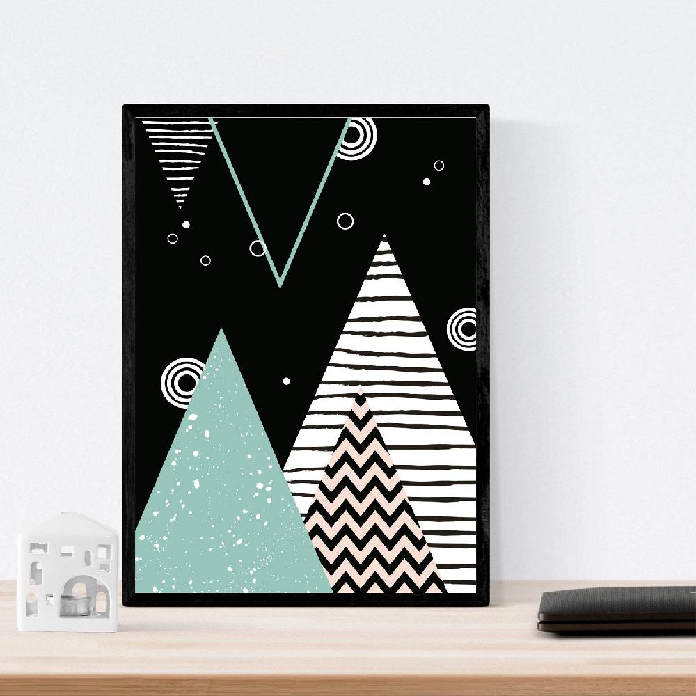 Nacnic Pack De 3 Láminas Geométricas De Montañas Estilo Nórdico