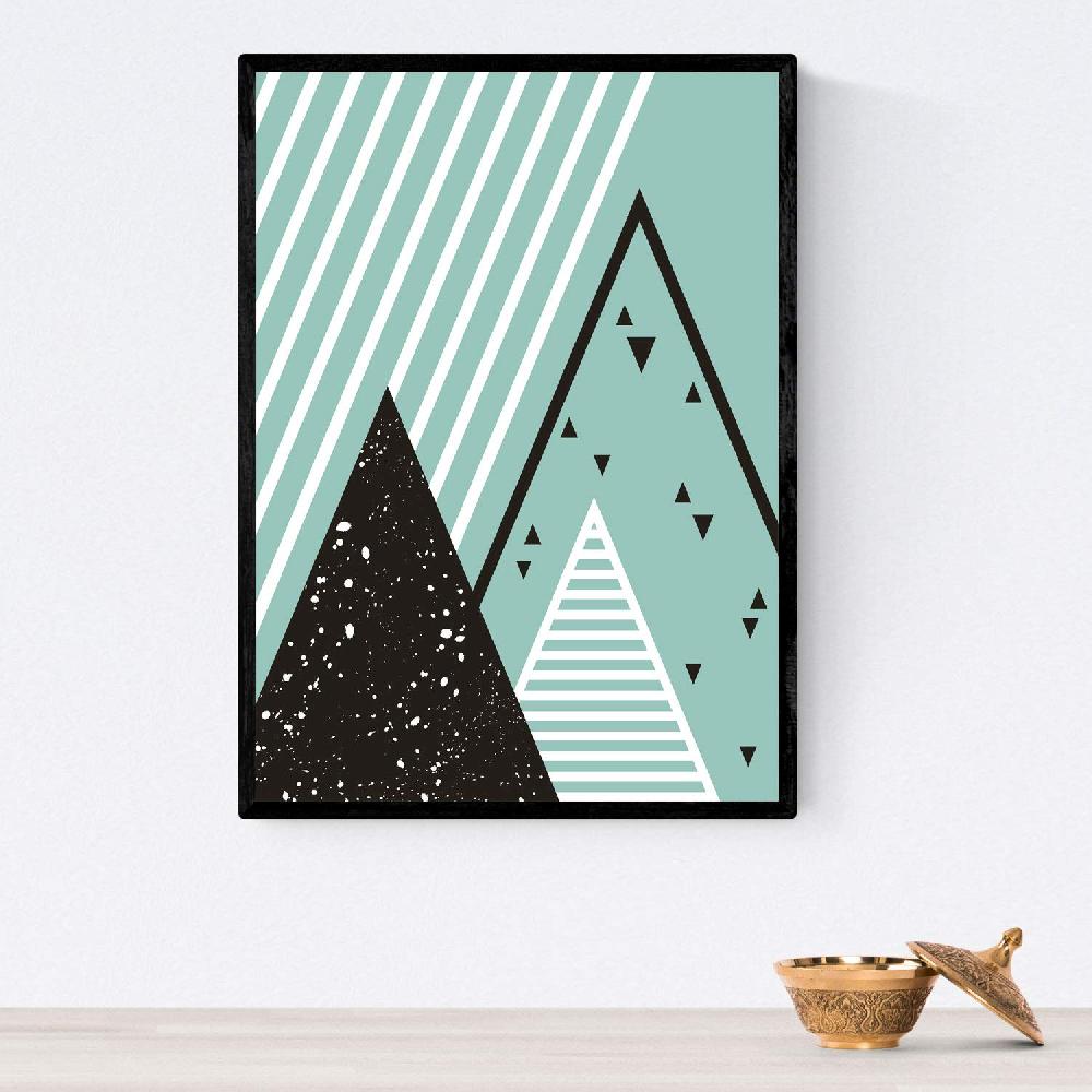 Nacnic Pack De 3 Láminas Geométricas De Montañas Estilo Nórdico