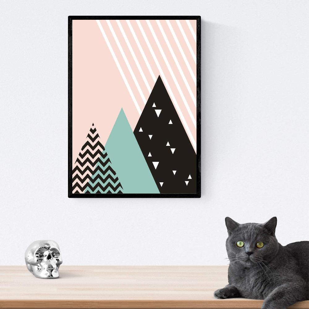 Nacnic Pack De 3 Láminas Geométricas De Montañas Estilo Nórdico