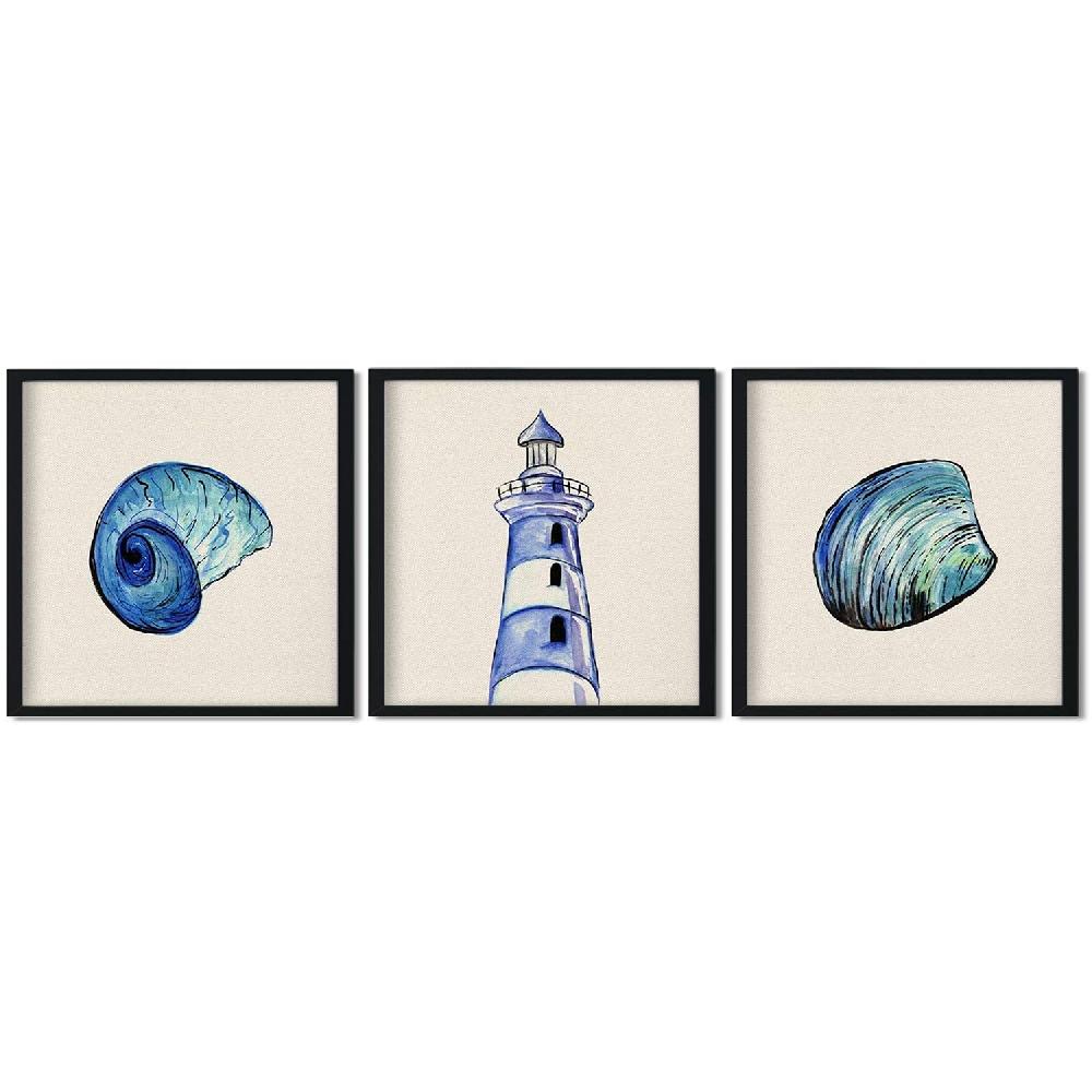 Nacnic Pack De 3 Láminas Mar Azul Con Imágenes Del Mar