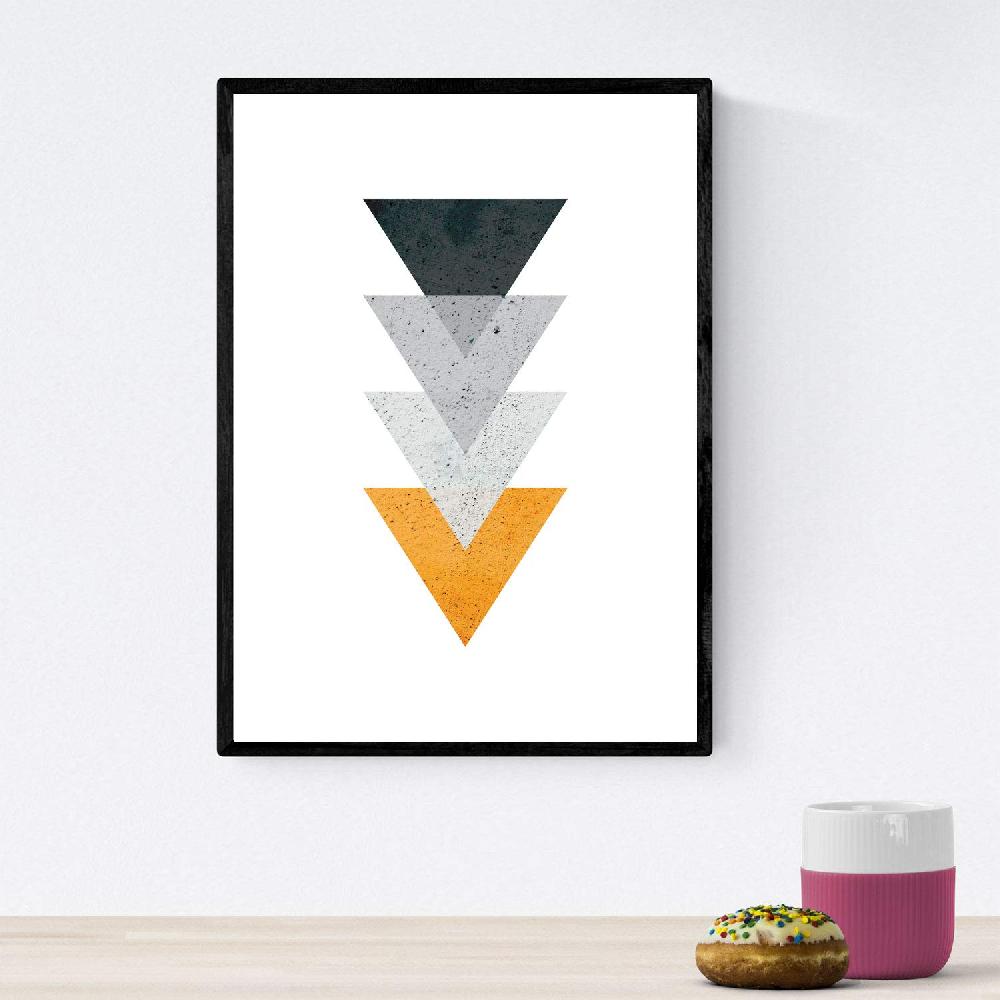 Nacnic Pack De 3 Láminas Montañas Geométricas Estilo Nórdico