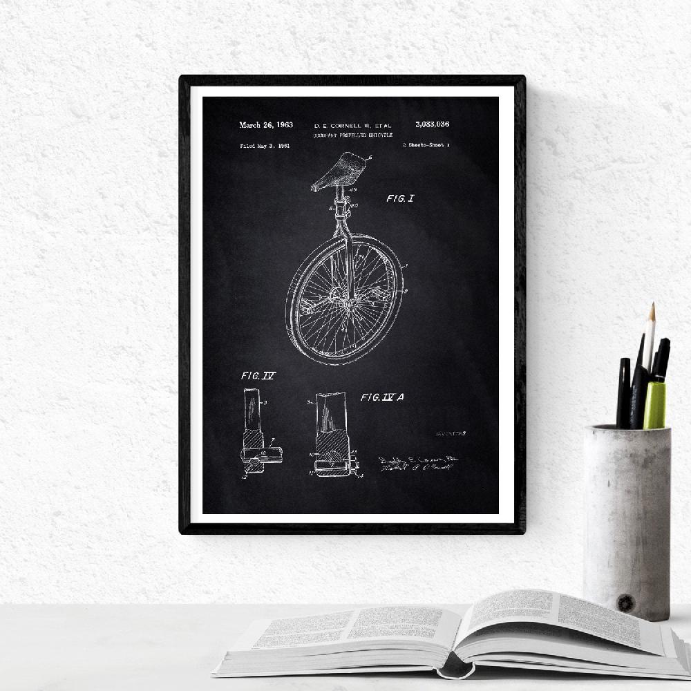 Nacnic Pack De 4 Láminas De Patentes De Vehículos Antiguas En Negro