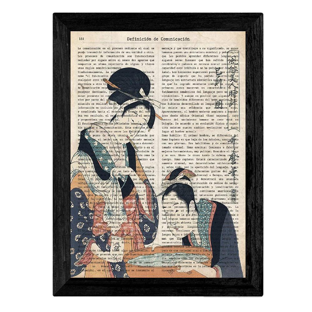 Nacnic Pack De Cuatro Láminas Vintage Japonesas Con Definiciones