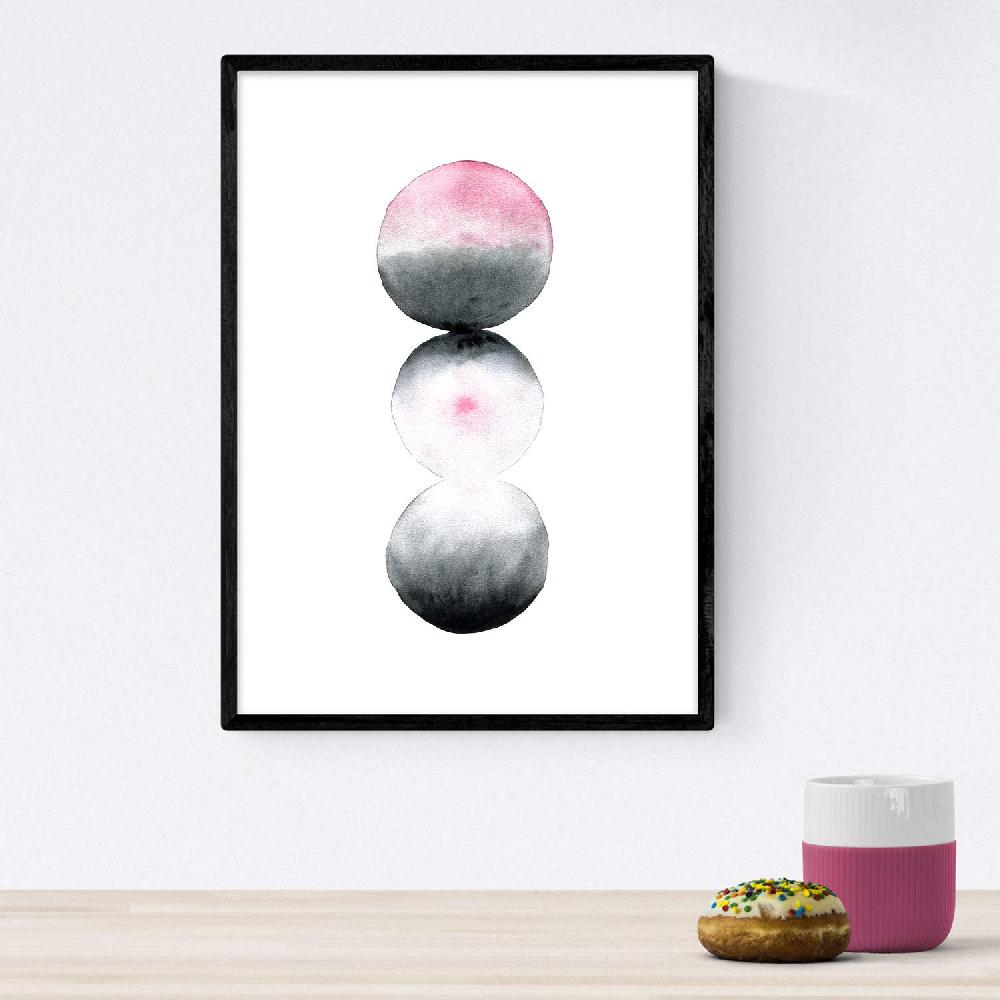 Nacnic Pack De Láminas Acuarela Rosa Gris Diseño Nórdico