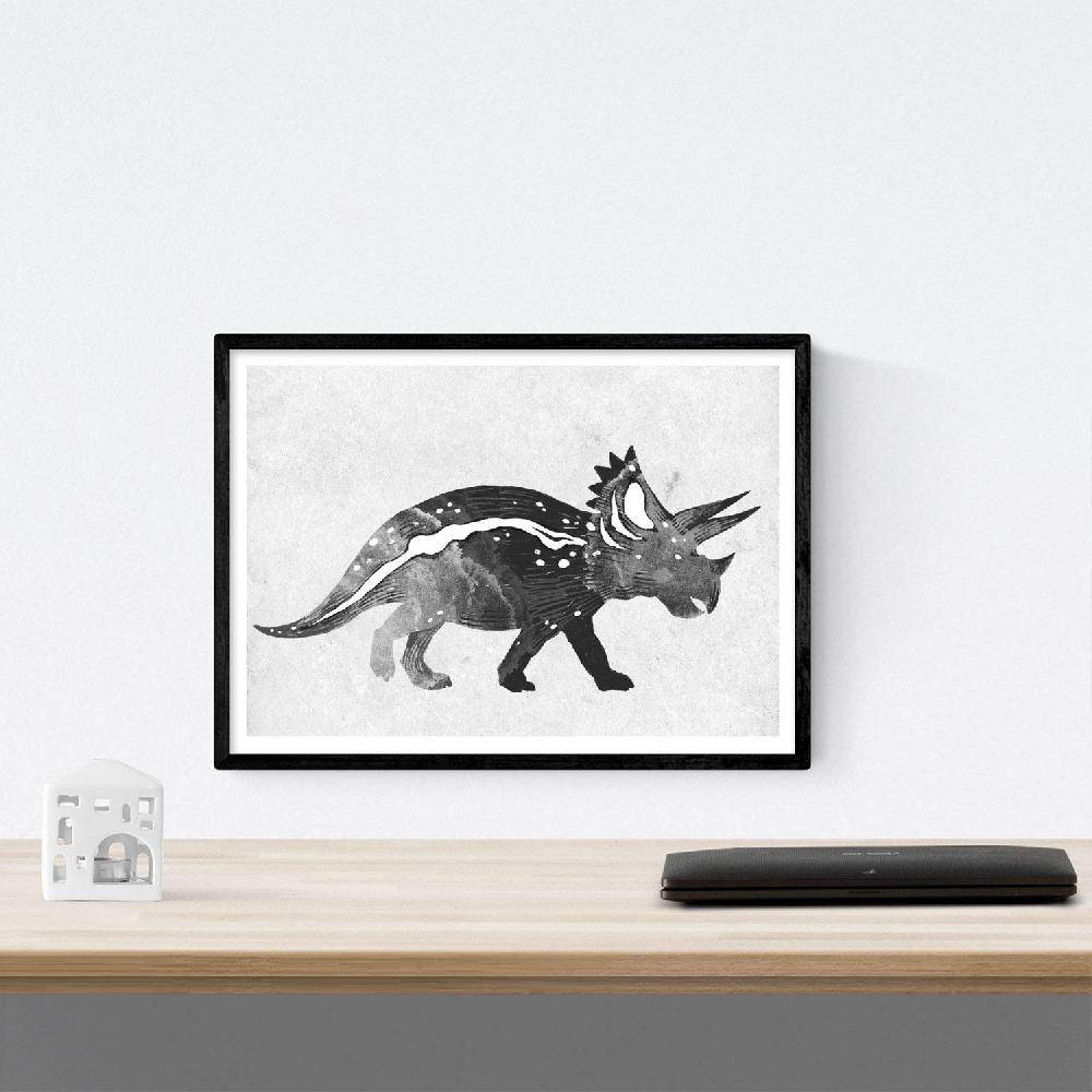 Nacnic Pack De Láminas De Dinosaurios Acuarela Negro Para Niños