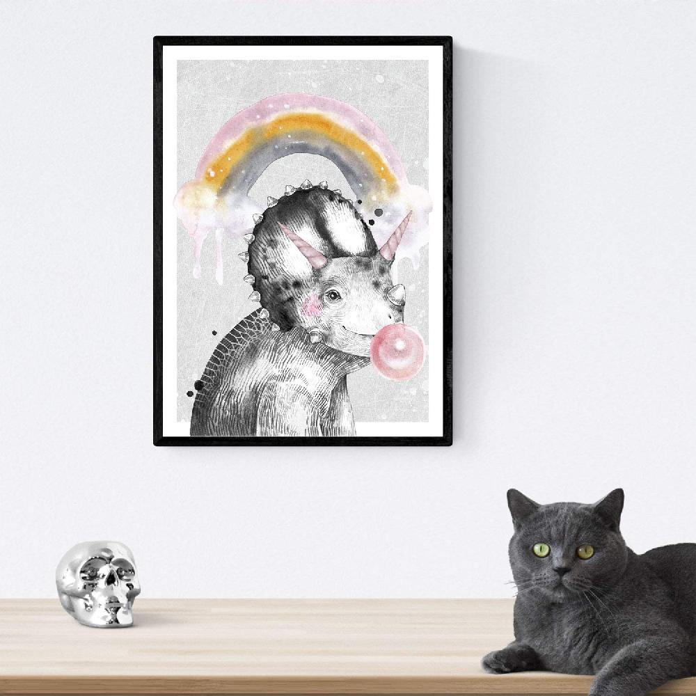 Nacnic Pack De Láminas De Dinosaurios Arcoiris Para Niños