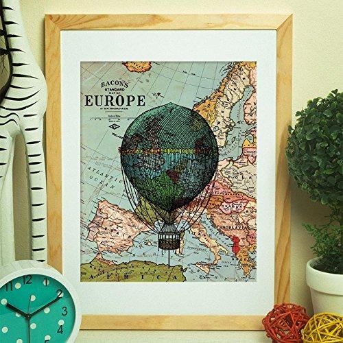 Nacnic Pack De Láminas De Globos Y Mapas De Alta Calidad