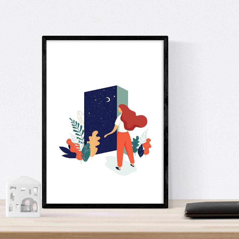 Nacnic Pack De Láminas De Mujeres Nocturnas Con Estrellas