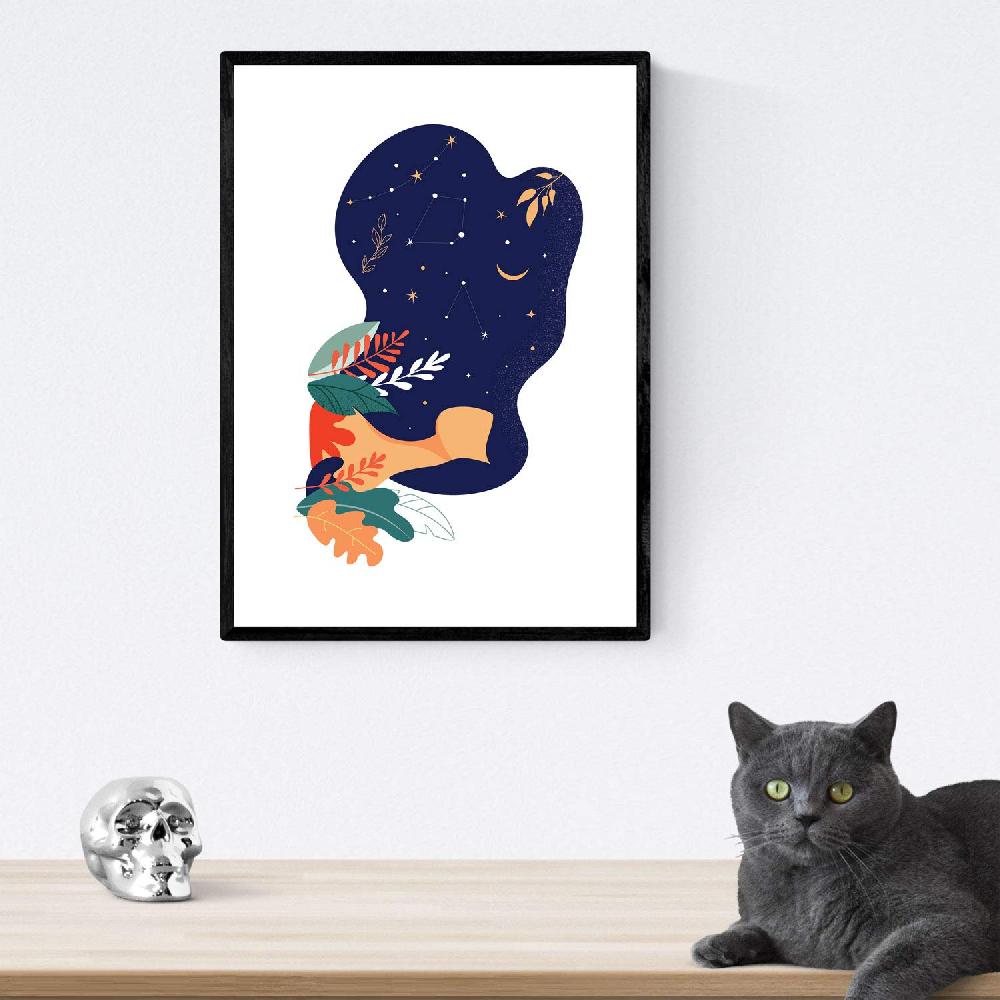 Nacnic Pack De Láminas De Mujeres Nocturnas Con Estrellas