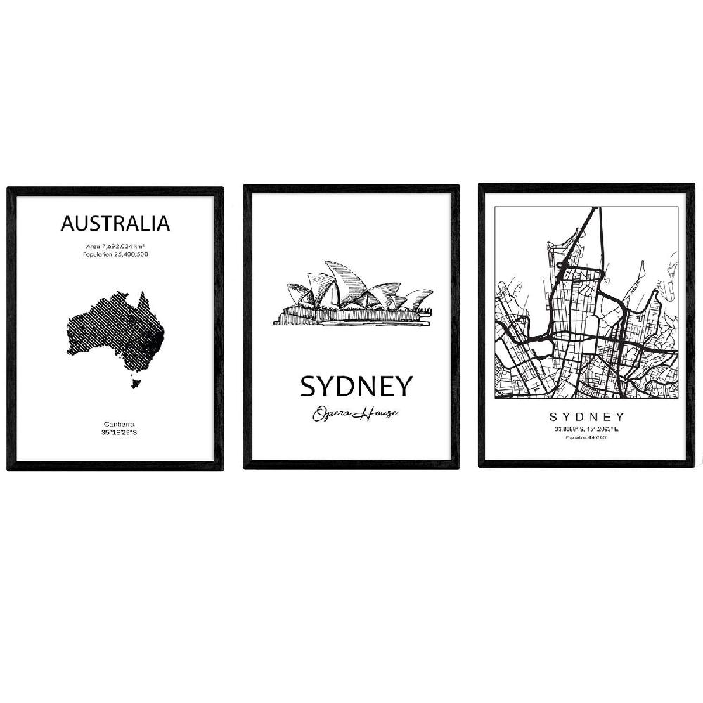 Nacnic Pack De Láminas De Sidney Y Australia Con Monumento Harbour Bridge