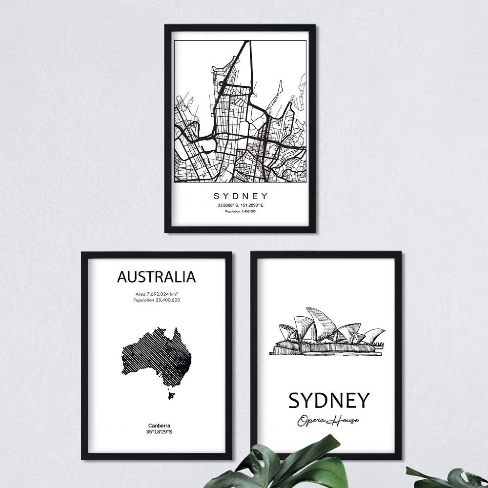 nacnic Pack de láminas de Sidney y Australia con monumento Harbour Bridge