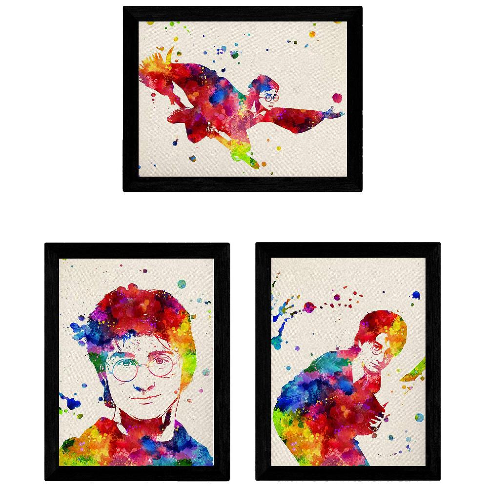 nacnic Pack de laminas estilo acuarela Harry Potter en papel Xerox 250 gr