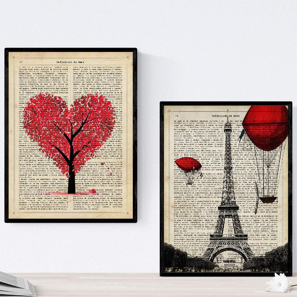 Nacnic Pack De Láminas Estilo Romántico París Je T'Aime Alta Calidad