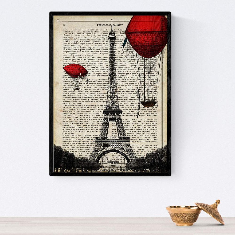 Nacnic Pack De Láminas Estilo Romántico París Je T'Aime Alta Calidad