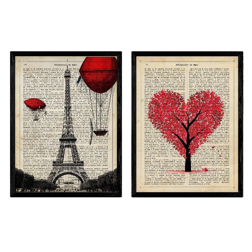 nacnic Pack de Láminas Estilo Romántico París Je T'Aime Alta Calidad
