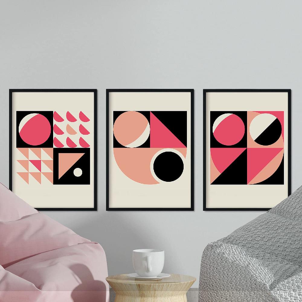 Nacnic Pack De Láminas Rosa 2 En Estilo Geométrico Pastel