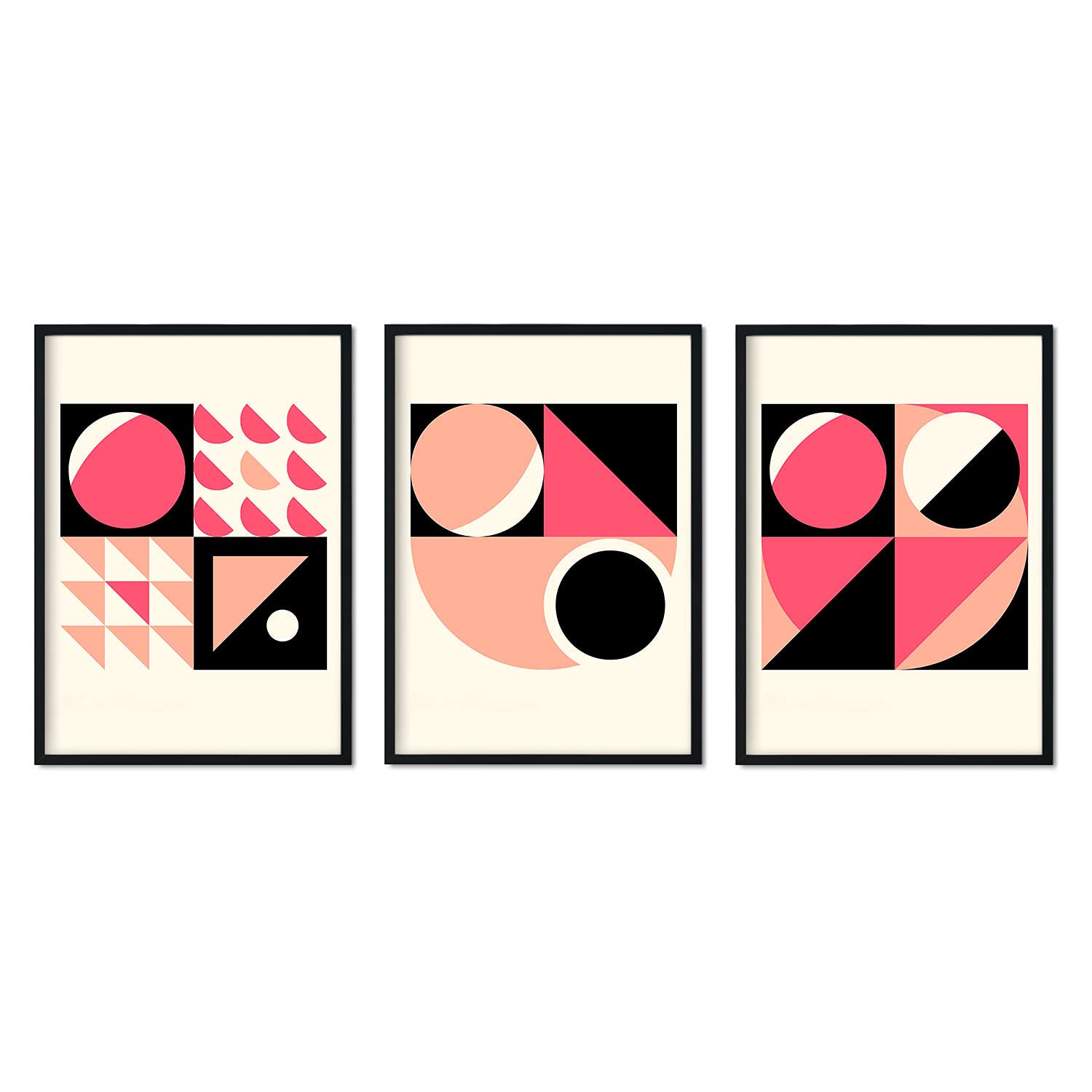 nacnic Pack de láminas rosa 2 en estilo geométrico pastel