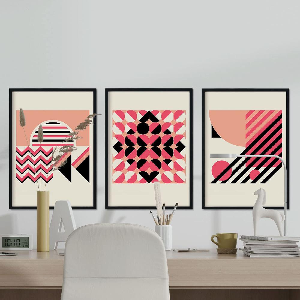 Nacnic Pack De Láminas Rosa Con Ilustraciones Geométricas