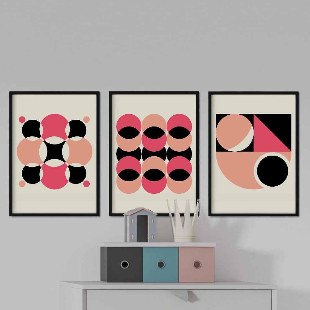 Nacnic Pack De Láminas Rosa Estilo Geométrico Abstracto En Tonos Pastel