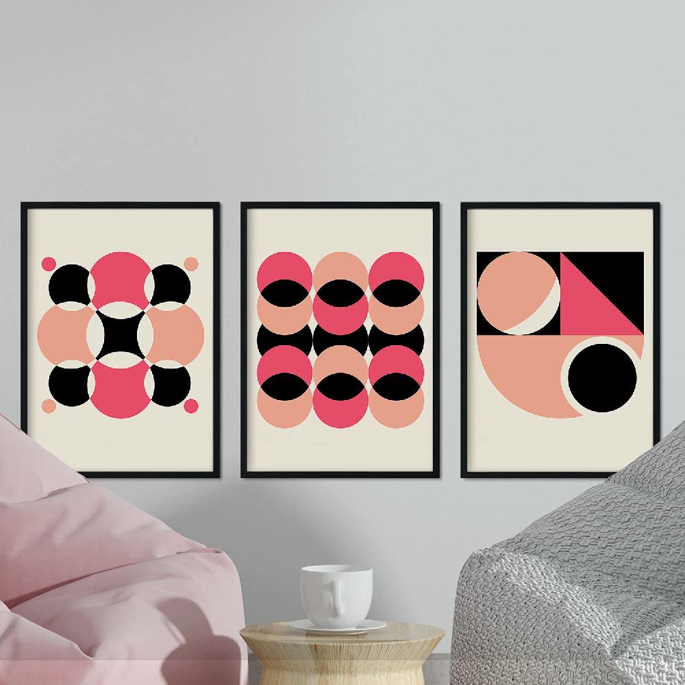 Nacnic Pack De Láminas Rosa Estilo Geométrico Abstracto En Tonos Pastel