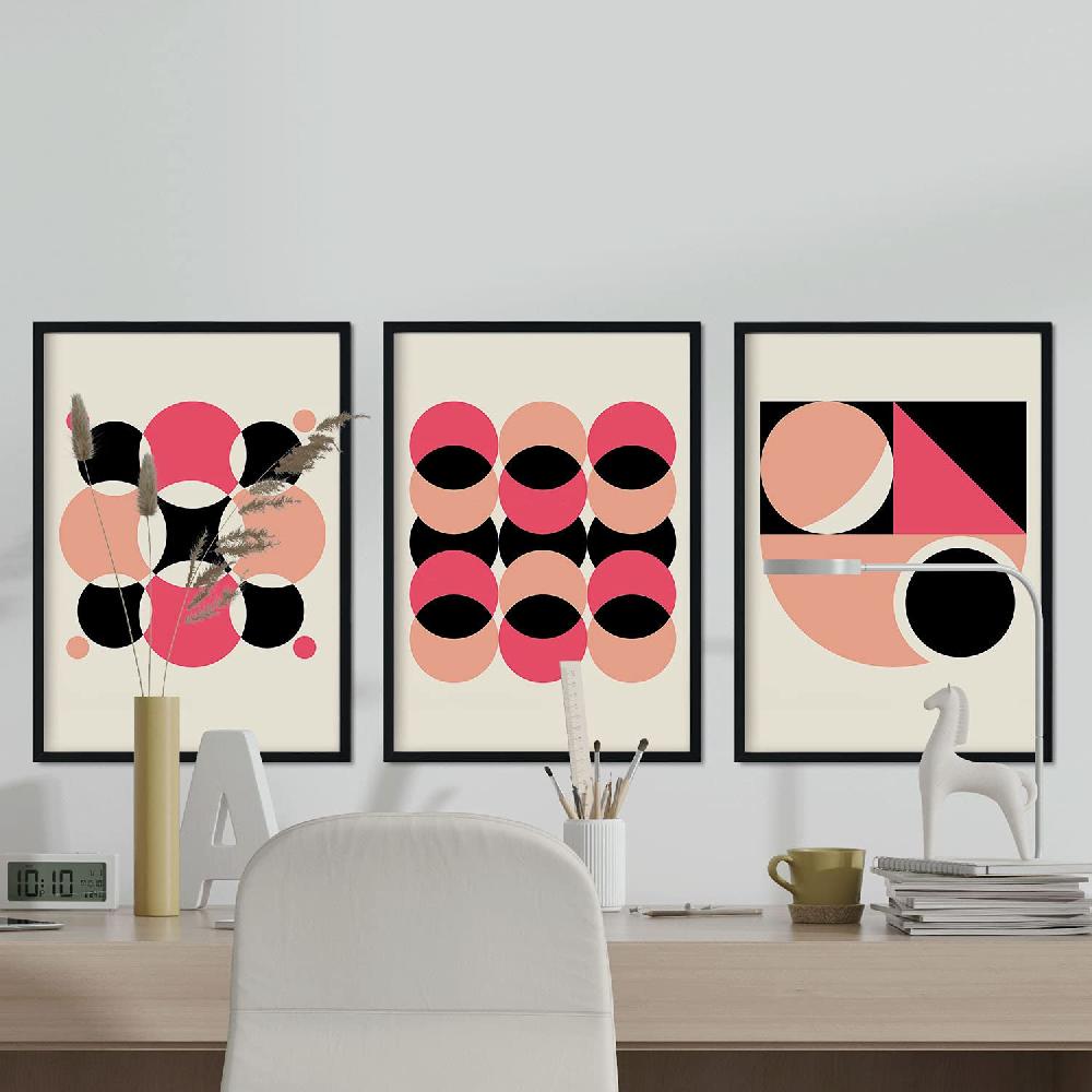 Nacnic Pack De Láminas Rosa Estilo Geométrico Abstracto En Tonos Pastel