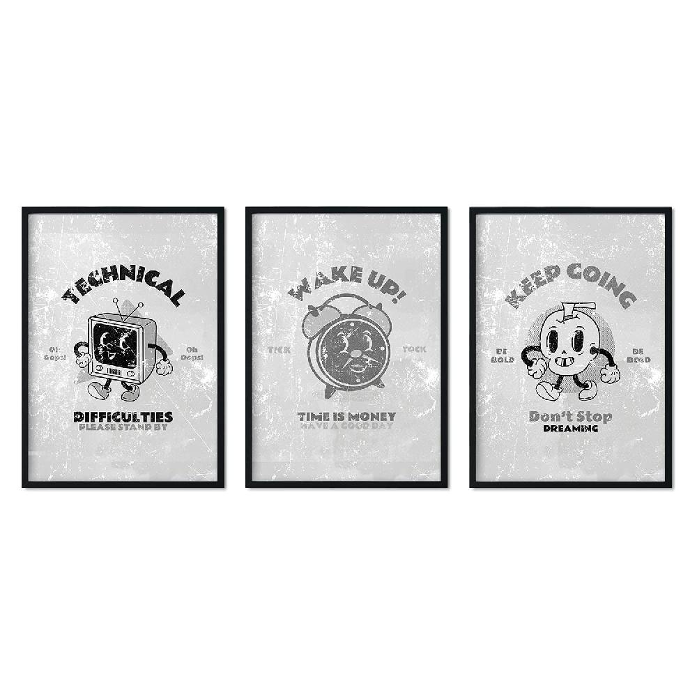 nacnic Pack de láminas técnico retro en tonos grises