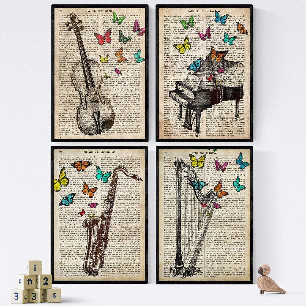 nacnic Pack de Láminas Vintage de Instrumentos Musicales