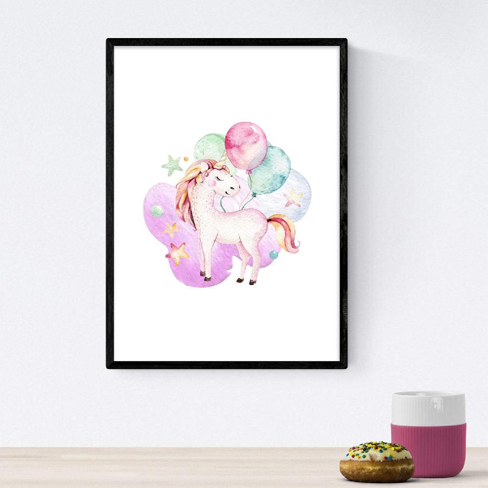 Nacnic Pack De Tres Láminas De Unicornios Ilustrados