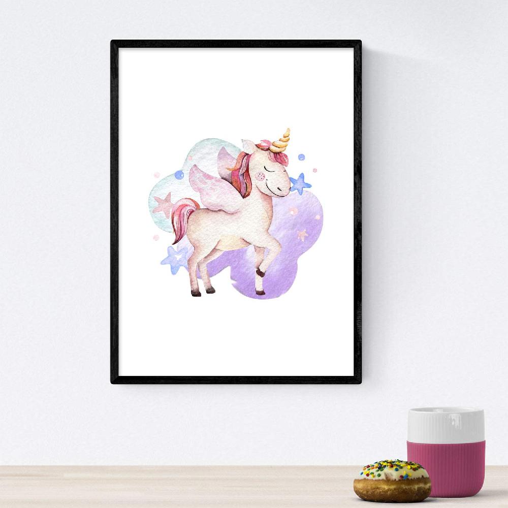 Nacnic Pack De Tres Láminas De Unicornios Ilustrados