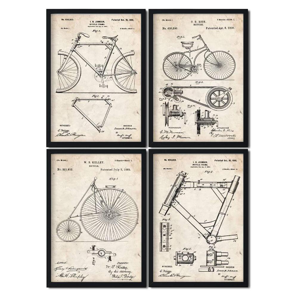Nacnic Pack Vintage De 4 Láminas De Patentes De Armas Antiguas