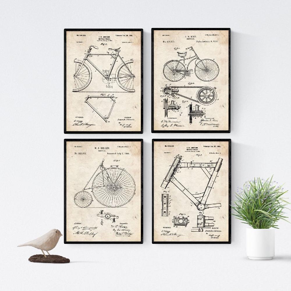 nacnic Pack Vintage de 4 Láminas de Patentes de Armas Antiguas