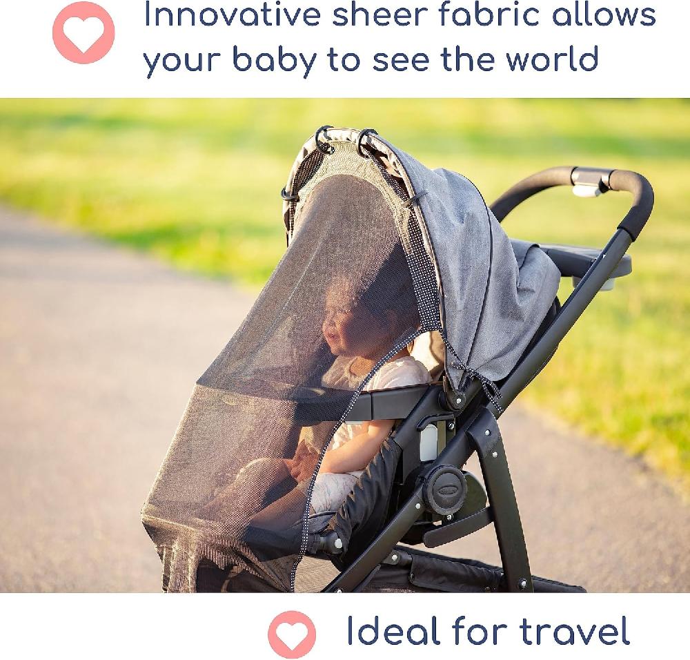 Nacnic Parasol Para Cochecito Cochecito Y Cochecito. Parasol Universal Ajustable SPF 30+ Con Vista En Toda La Superficie. Su Bebé Verá El Mundo Y Estará Protegido. Garantía De Por Vida