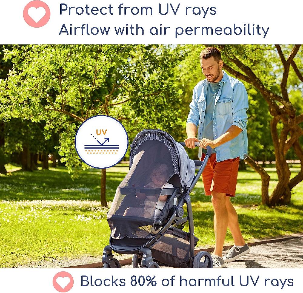 Nacnic Parasol Para Cochecito Cochecito Y Cochecito. Parasol Universal Ajustable SPF 30+ Con Vista En Toda La Superficie. Su Bebé Verá El Mundo Y Estará Protegido. Garantía De Por Vida