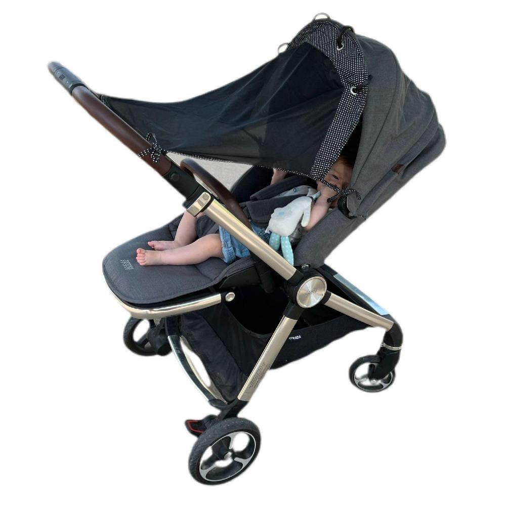 nacnic Parasol para cochecitos y sillas de seguridad para bebés (tamaño mediano). Parasol universal ajustable con factor de protección solar 30+ y transparencia. Tu bebé verá el mundo y estará protegido. Parasol para coche