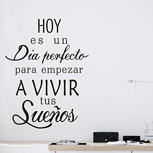 Nacnic Pegatina De Pared Decorativa HOY ES UN DÍA PERFECTO - Vinilo En Español Y Oficina